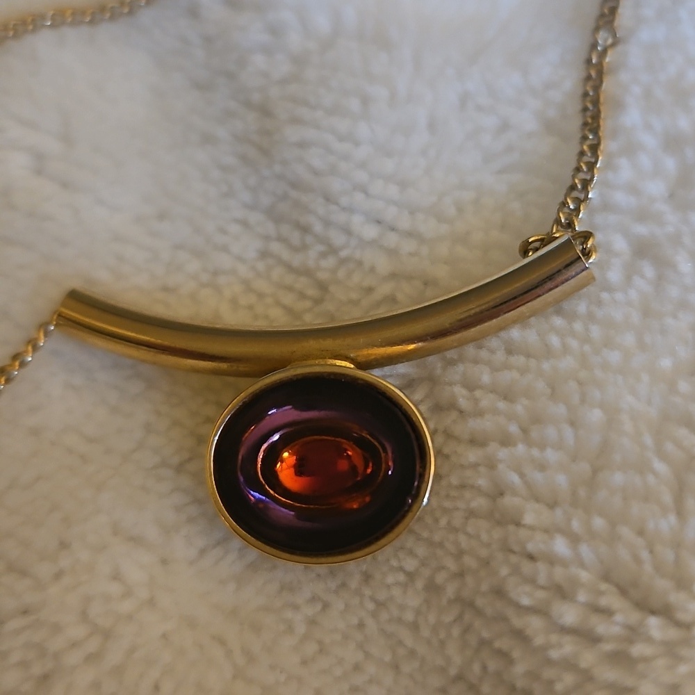 Vtg Sarah Coventry 1976 Fire-Lite Goldtone Necklace - Picture 4 of 7